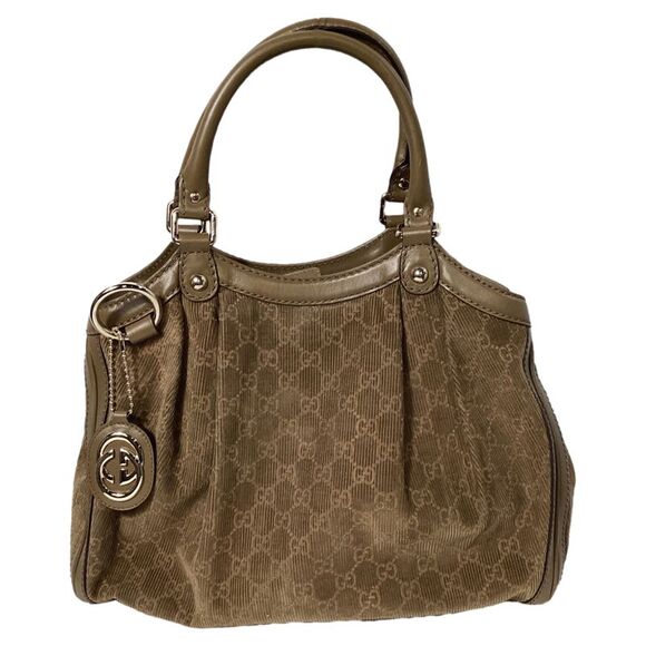 Gucci Medium Sukey GG Tote Bag in Brown Corduroy - Picture 1 of 8